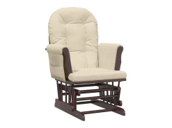 Sillón de lactancia con taburete tela blanco crema