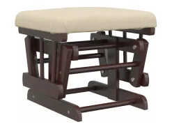 Sillón de lactancia con taburete tela blanco crema