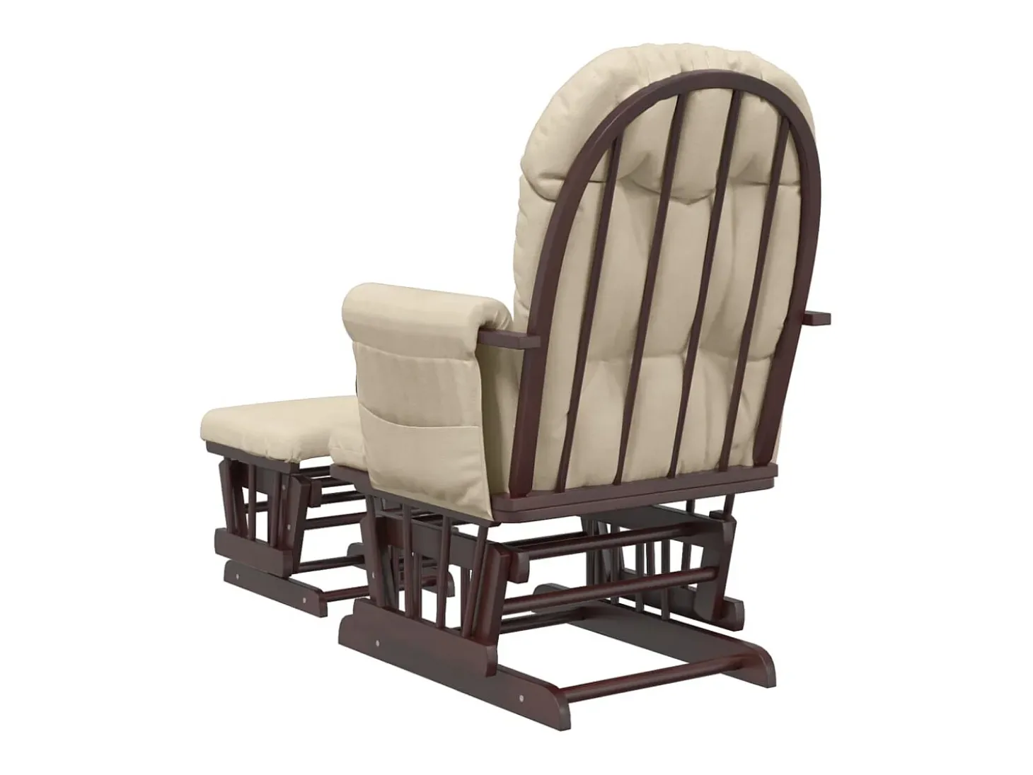 Sillón de lactancia con taburete tela blanco crema