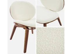 Sillón de madera curvada y borreguito nogal