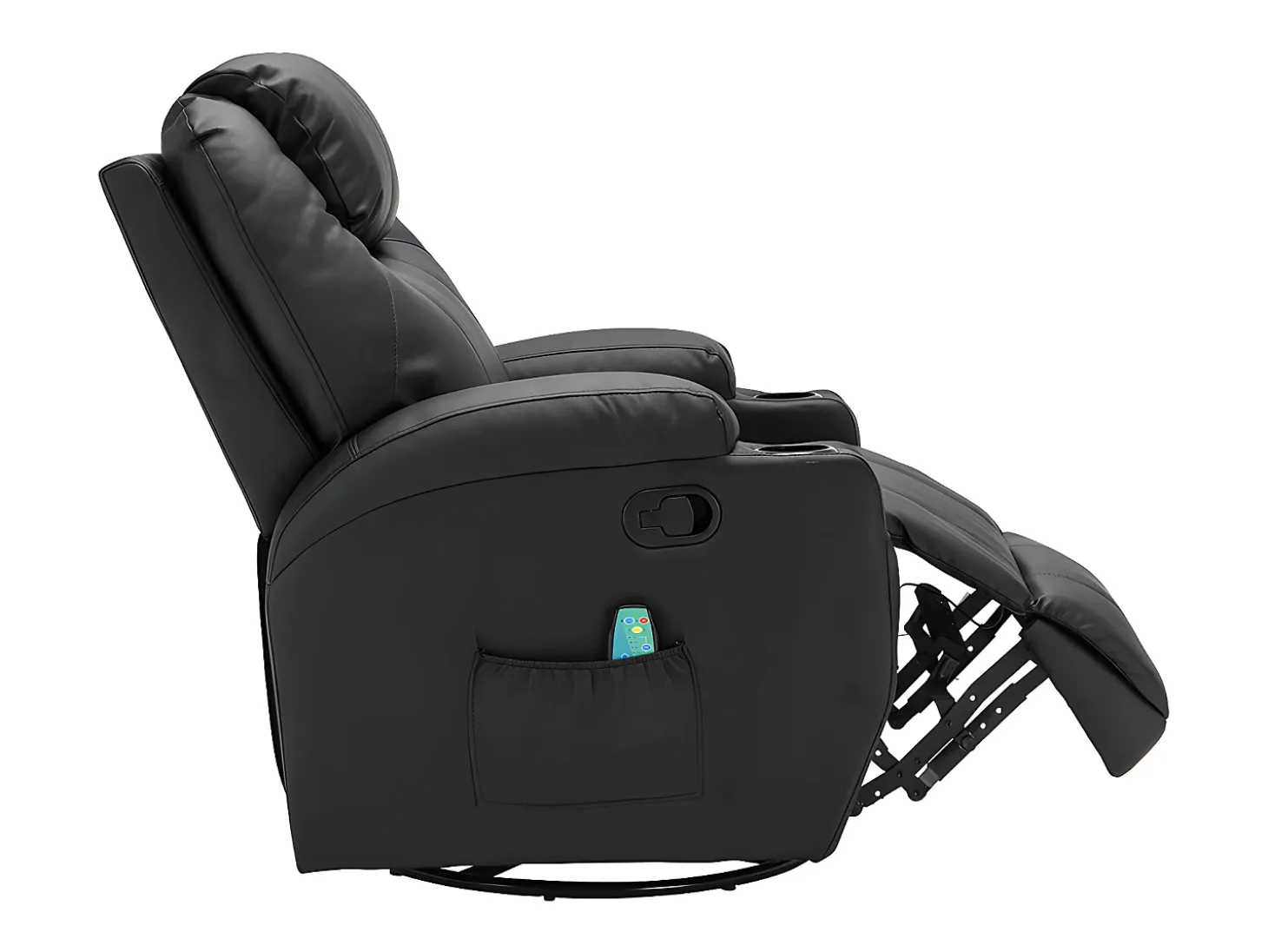 Sillón de masaje de piel sintética - Negro - SILVANO - acupresión y vibraciones