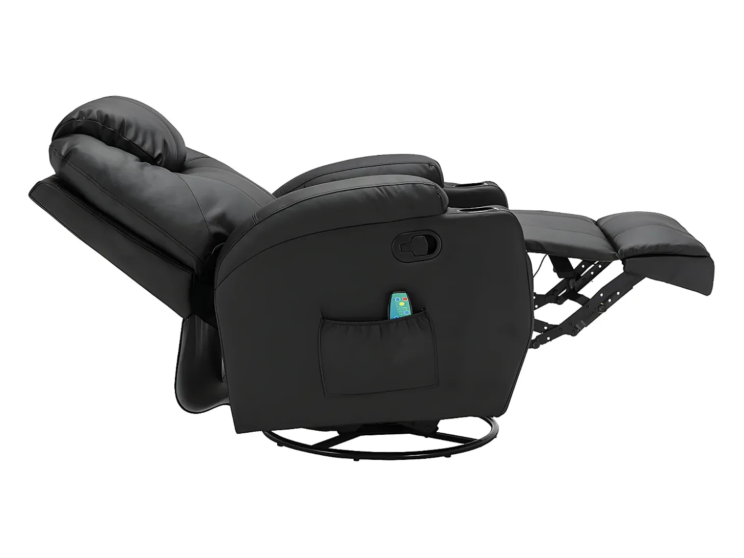 Sillón de masaje de piel sintética - Negro - SILVANO - acupresión y vibraciones