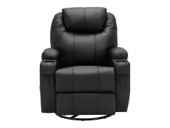 Sillón de masaje de piel sintética - Negro - SILVANO - acupresión y vibraciones