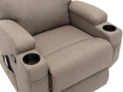 Sillón de masaje de tela - Topo - SILVANO - golpeteos y vibraciones