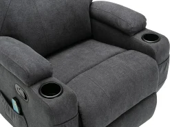 Sillón de masaje de tela - Gris - SILVANO - acupresión y vibraciones