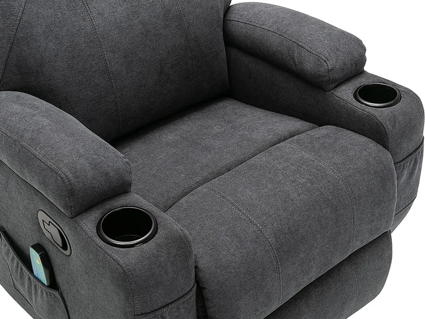 Sillón de masaje de tela - Gris - SILVANO - acupresión y vibraciones