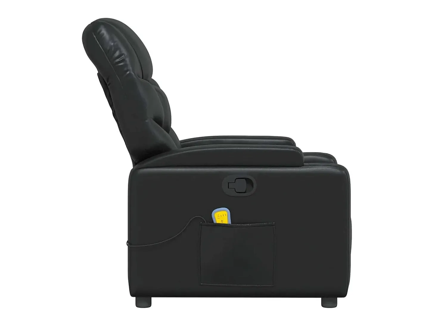 Sillón de masaje reclinable cuero sintético negro
