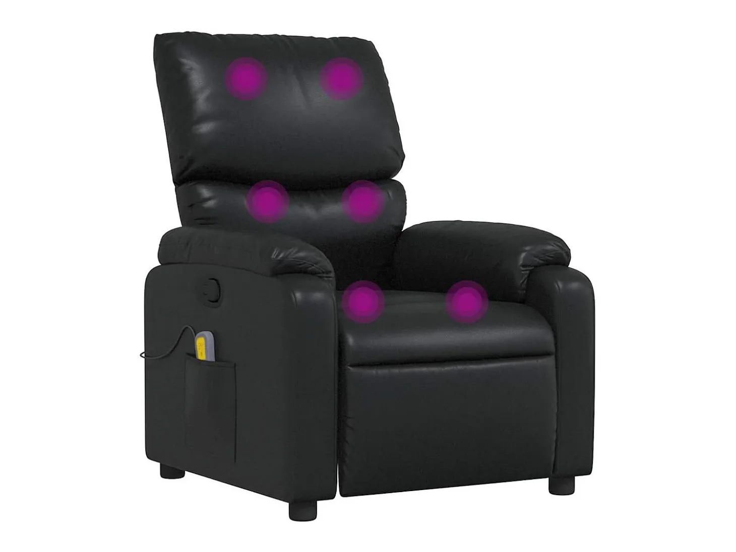 Sillón de masaje reclinable cuero sintético negro