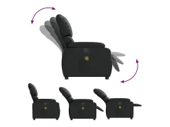 Sillón de masaje reclinable cuero sintético negro