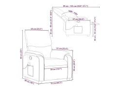 Sillón de masaje reclinable cuero sintético negro