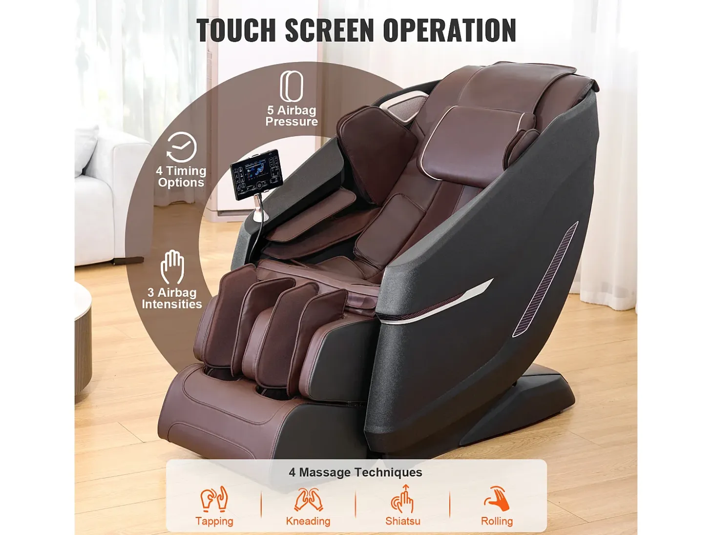 Sillón de Masaje SucceBuy 3D Shiatsu SL Rail Zero Gravity, 10-18 Modos, Calefacción, Altavoz Bluetooth, 160 kg