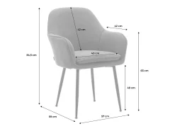 Sillón de pana con patas de metal negro mate beige