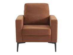 Sillón de pana y patas de metal terracota