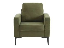 Sillón de pana y patas de metal kaki oscuro