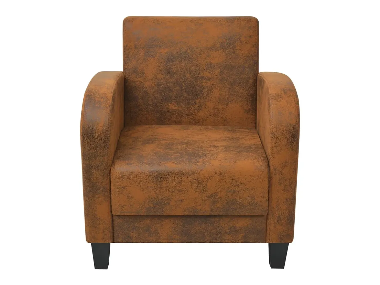 Sillón de piel de ante artificial marrón SHL8029