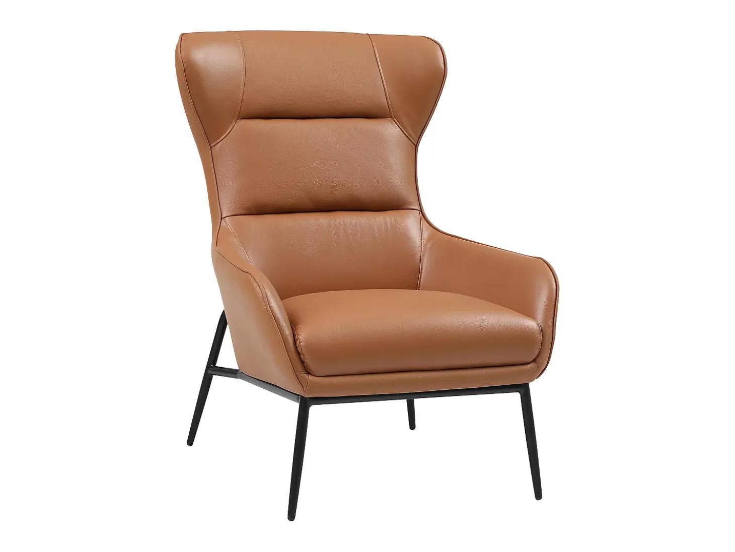 Sillón de piel de búfalo camel estilo contemporáneo DINNIA