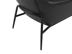 Sillón de piel de búfalo negro estilo contemporáneo DINNIA