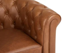 Sillón de piel de búfalo vacuno icónico CHESTERFIELD