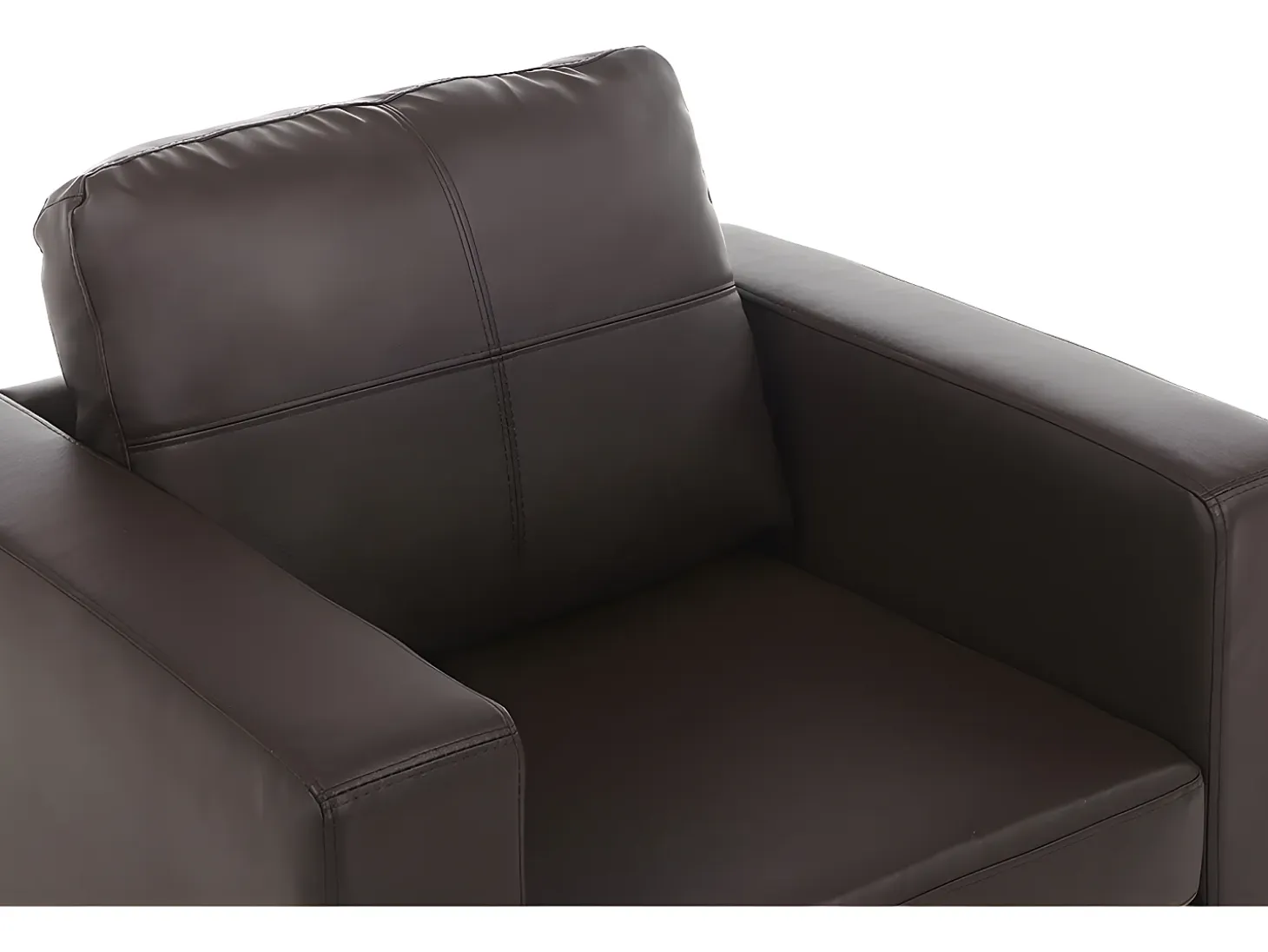 Sillón de piel sintética en color marrón ACKLEY