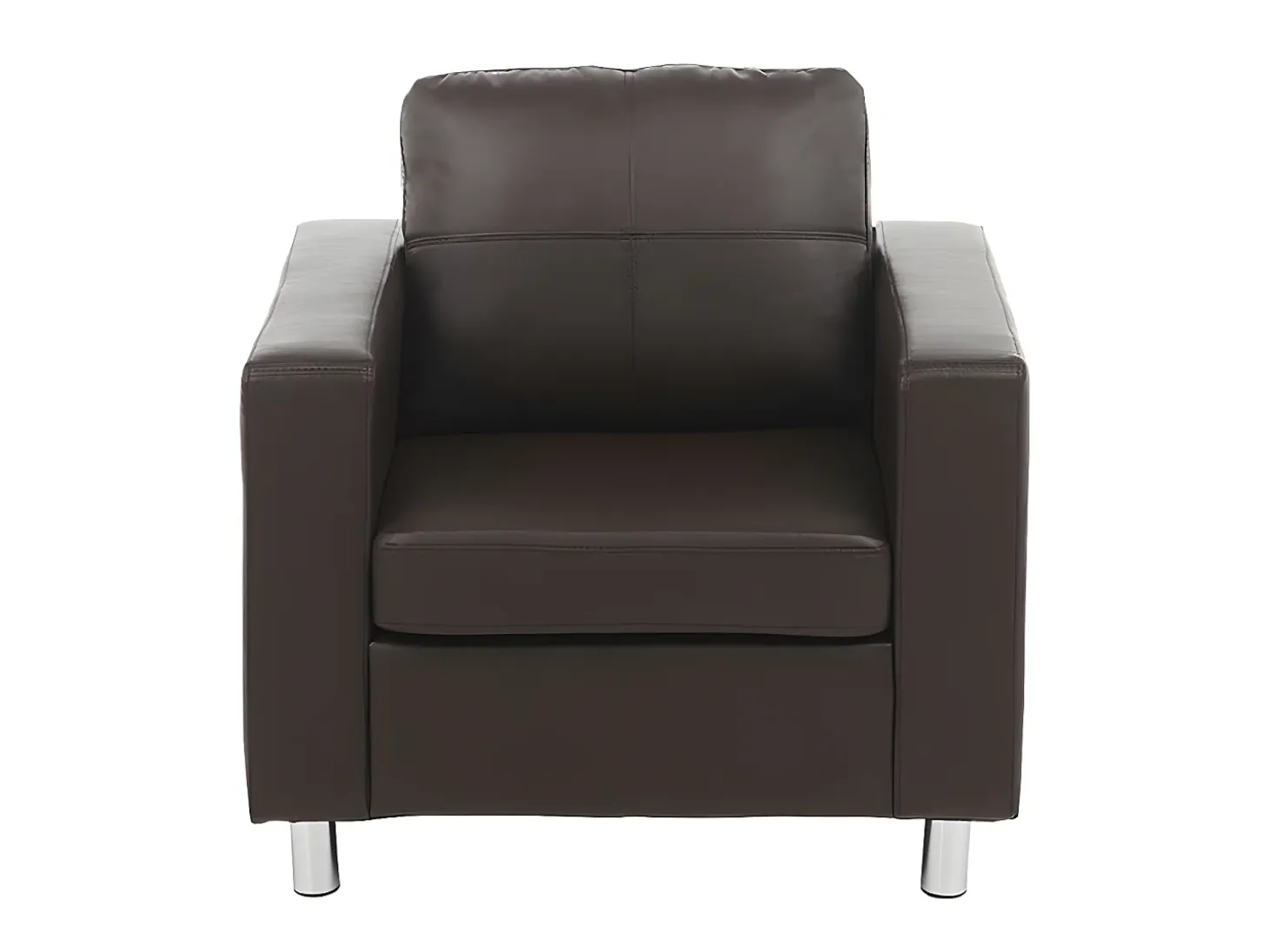 Sillón de piel sintética en color marrón ACKLEY