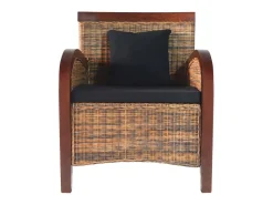 Sillón de ratán tejido a mano