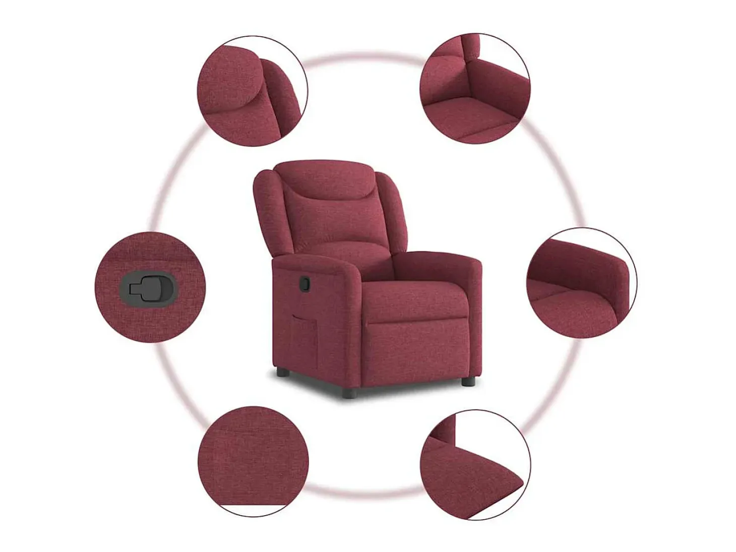 Sillón de relax | Silla | Sillón reclinable de tela rojo tinto SHL2102