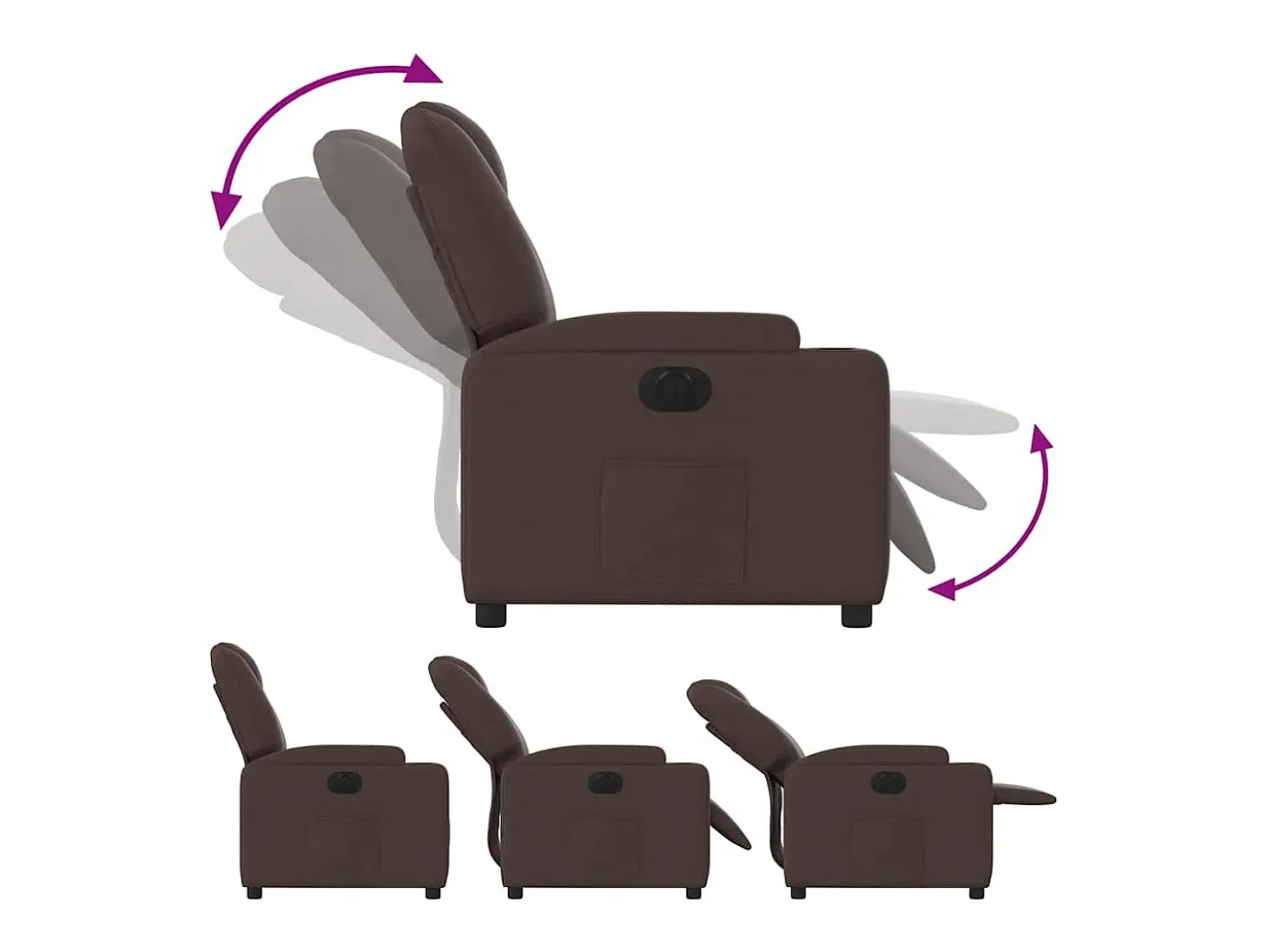Sillón de relax | Silla | Sillón reclinable eléctrico tela marrón oscuro SHL6882