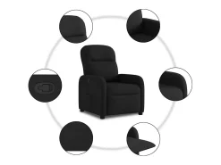 Sillón de relax | Silla | Sillón reclinable de tela negro SHL9346