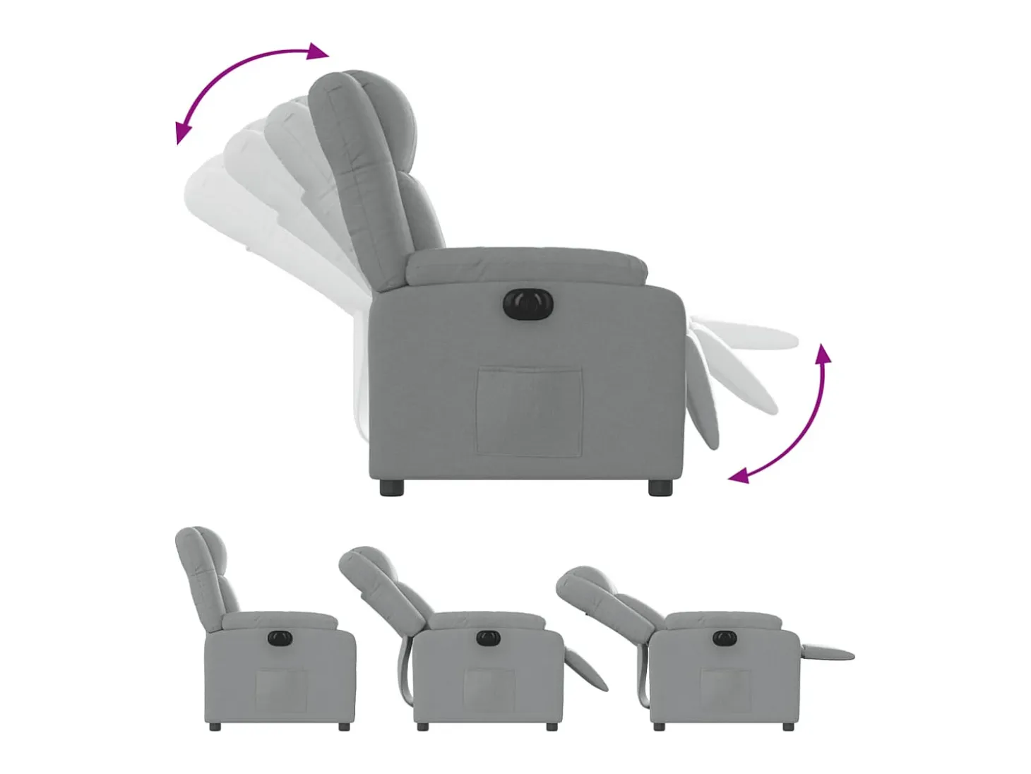 Sillón de relax | Silla | Sillón reclinable eléctrico tela gris claro SHL4075