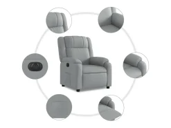 Sillón de relax | Silla | Sillón reclinable eléctrico tela gris claro SHL4075