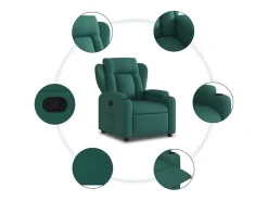 Sillón de relax | Silla | Sillón reclinable de tela verde oscuro SHL9703