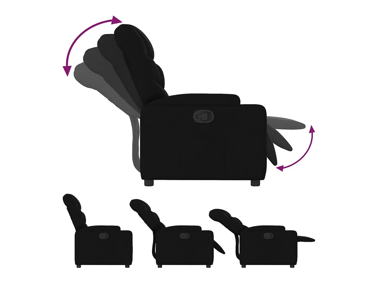 Sillón de relax | Silla | Sillón reclinable de tela negro SHL4225
