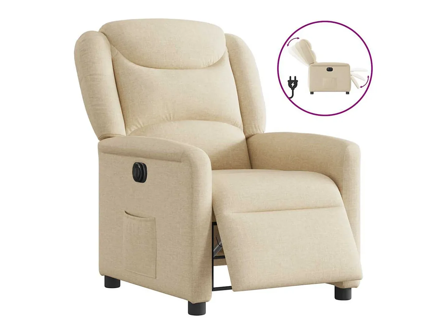 Sillón de relax | Silla | Sillón reclinable eléctrico de tela crema SHL4065