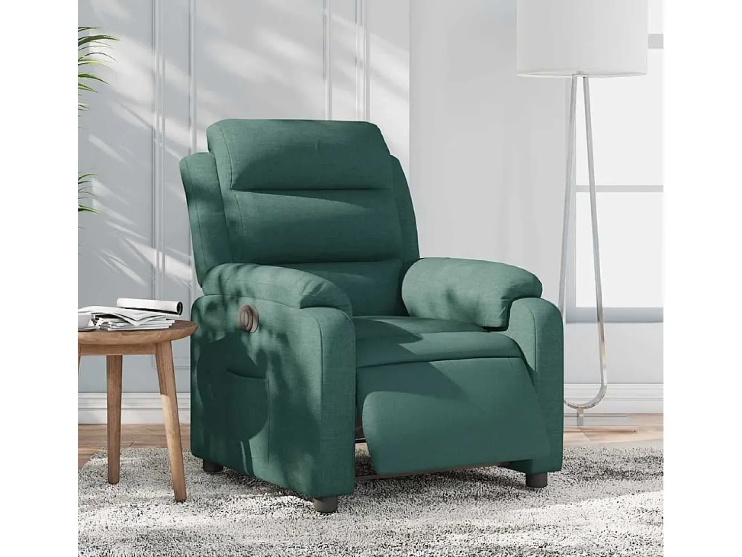 Sillón de relax | Silla | Sillón reclinable eléctrico tela verde oscuro SHL4714