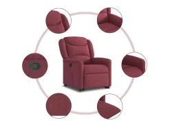 Sillón de relax | Silla | Sillón reclinable elevable tela rojo tinto SHL4659
