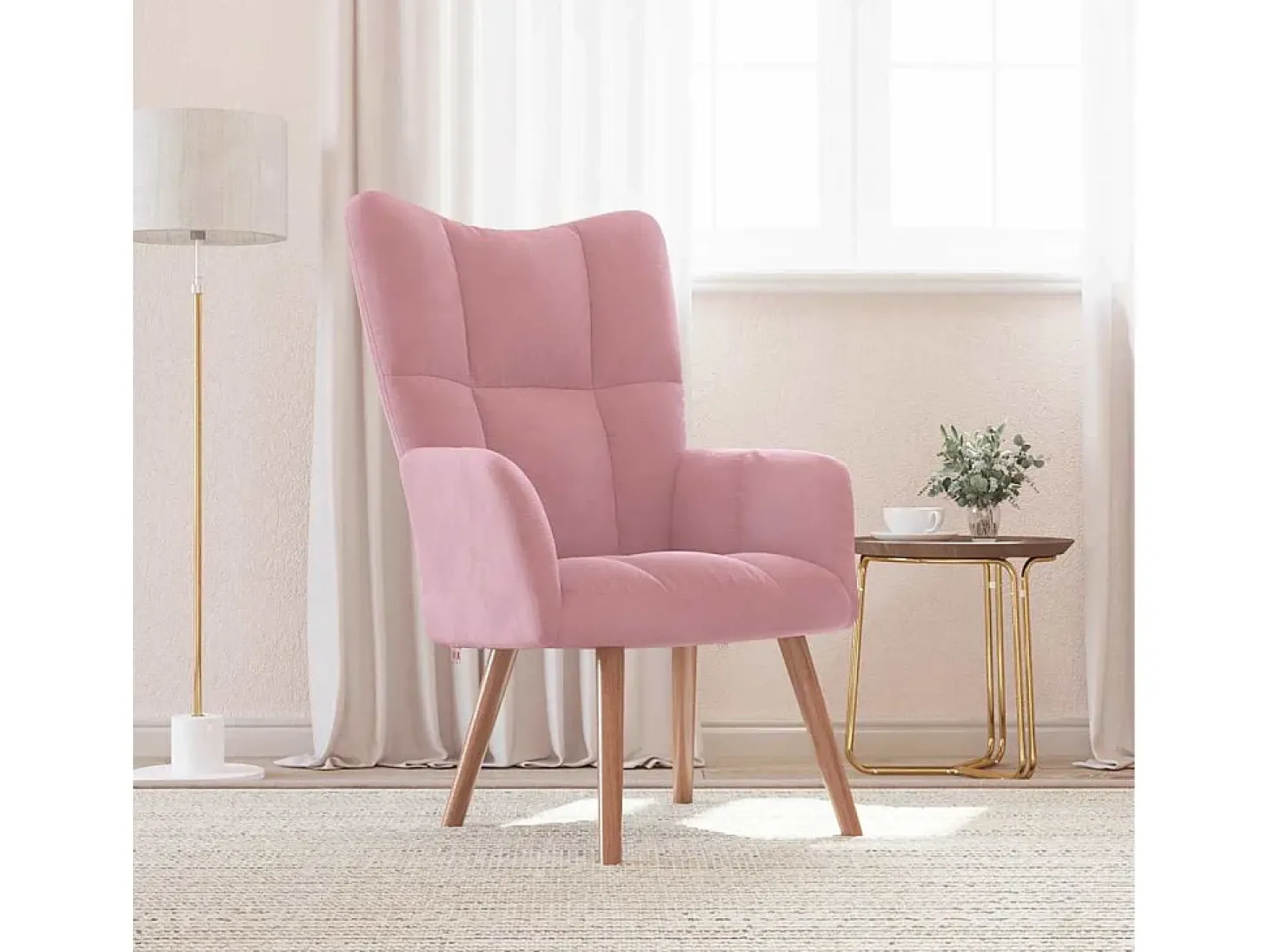 Sillón de relax | Silla de relax de terciopelo rosa SHL2518