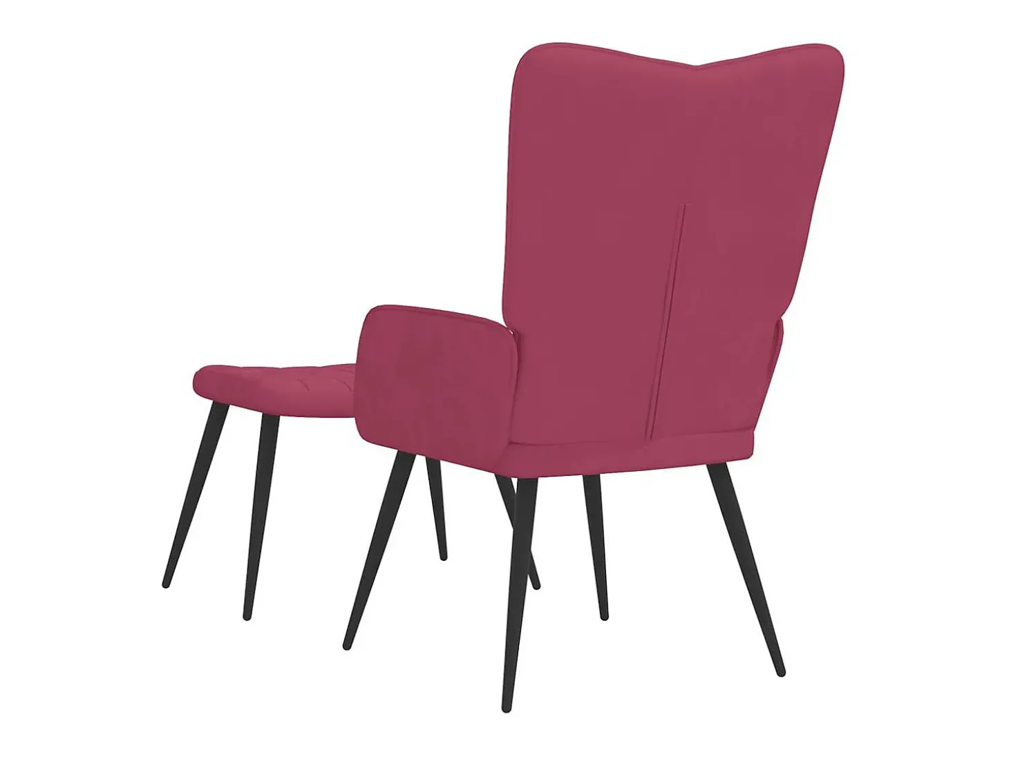Sillón de relax | Silla de relax con taburete terciopelo rojo tinto SHL2317