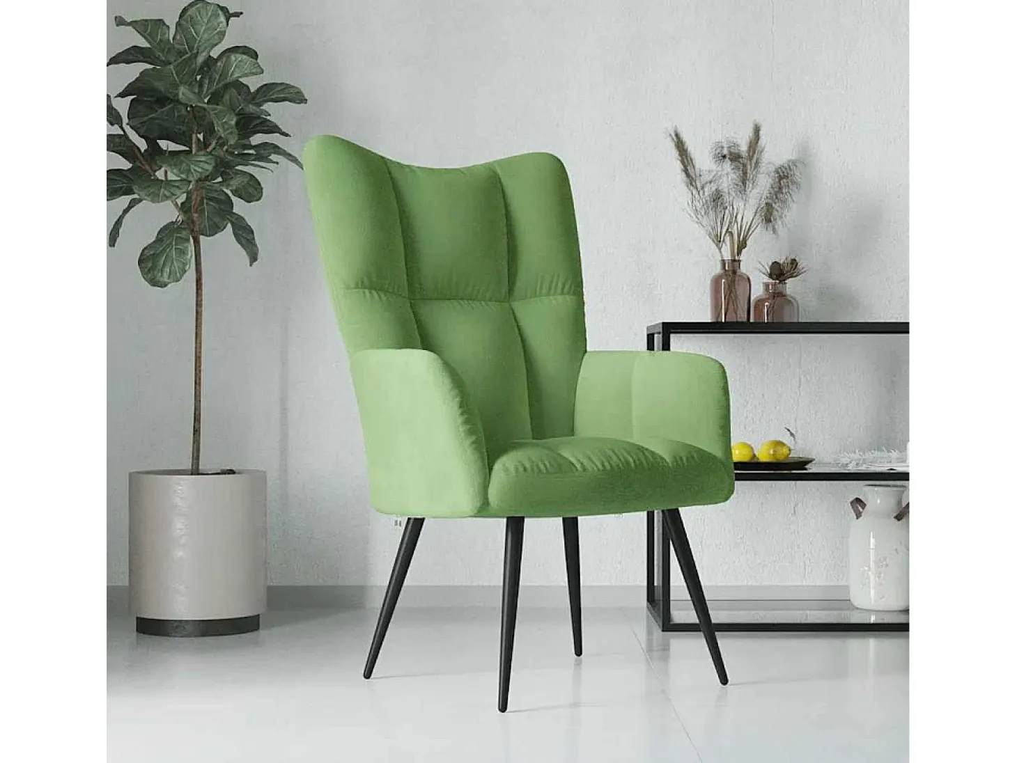 Sillón de relax | Silla de relax de terciopelo verde claro SHL4218
