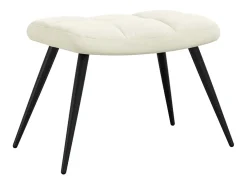 Sillón de relax | Silla de relax con taburete terciopelo blanco crema SHL2114