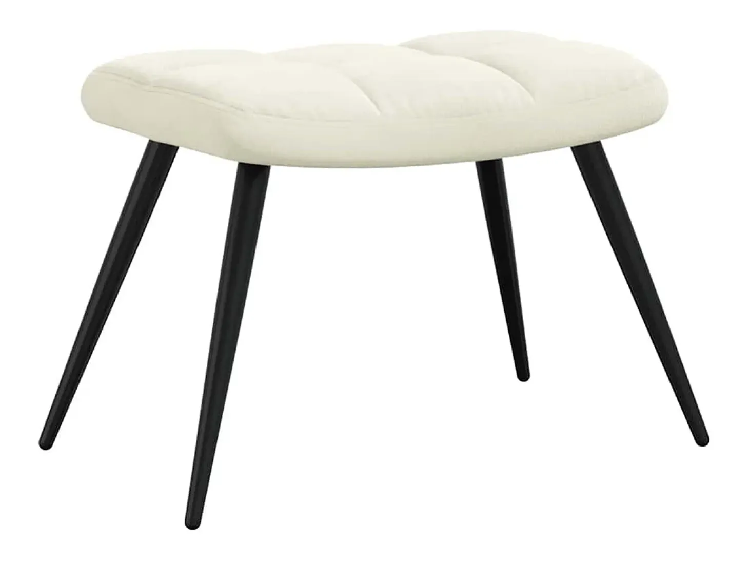 Sillón de relax | Silla de relax con taburete terciopelo blanco crema SHL2114