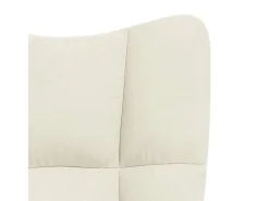 Sillón de relax | Silla de relax con taburete terciopelo blanco crema SHL2114