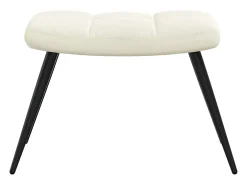 Sillón de relax | Silla de relax con taburete terciopelo blanco crema SHL2114