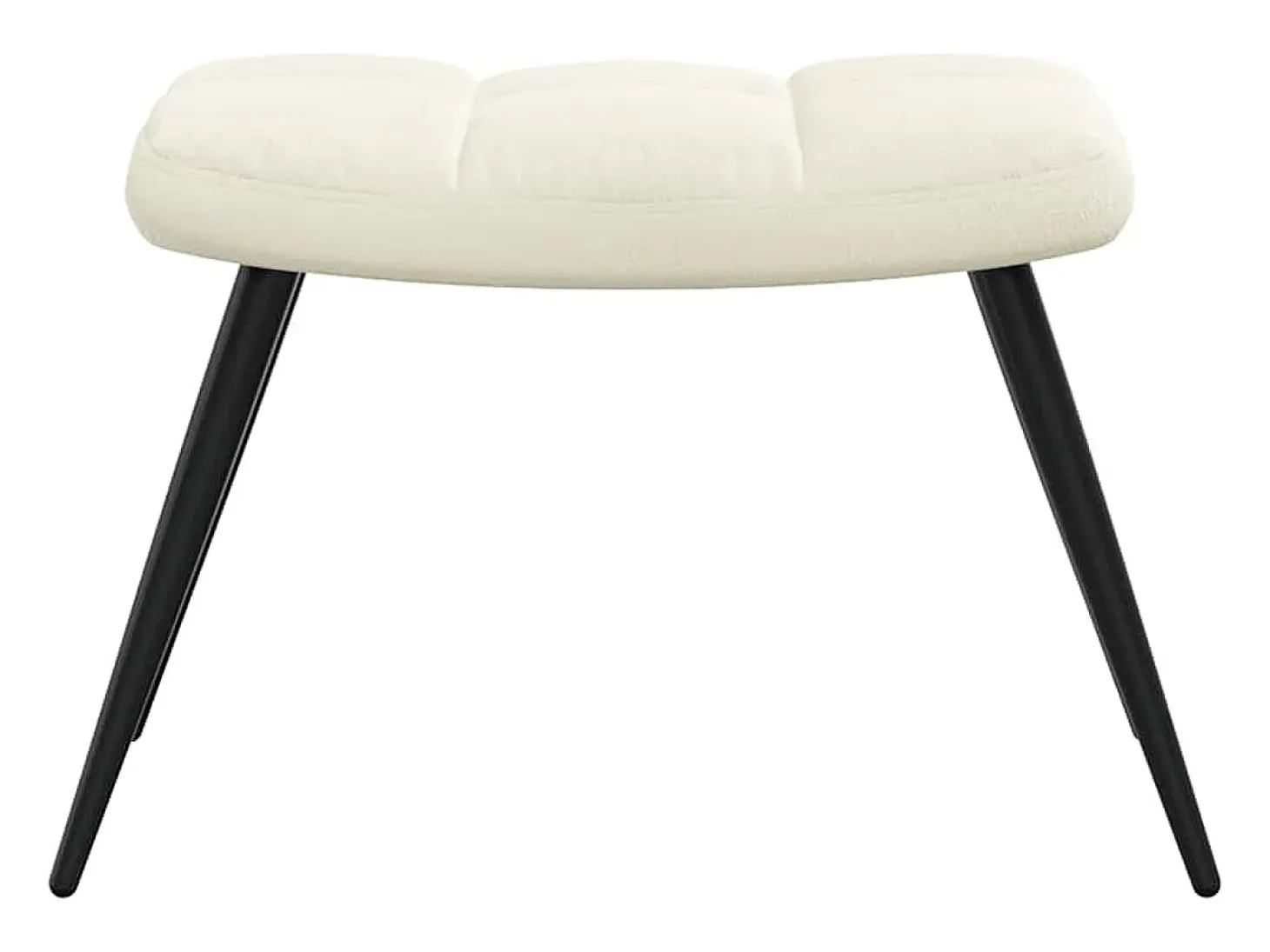 Sillón de relax | Silla de relax con taburete terciopelo blanco crema SHL2114