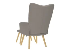 Sillón de relax | Silla de relax con taburete de tela gris taupé SHL3297