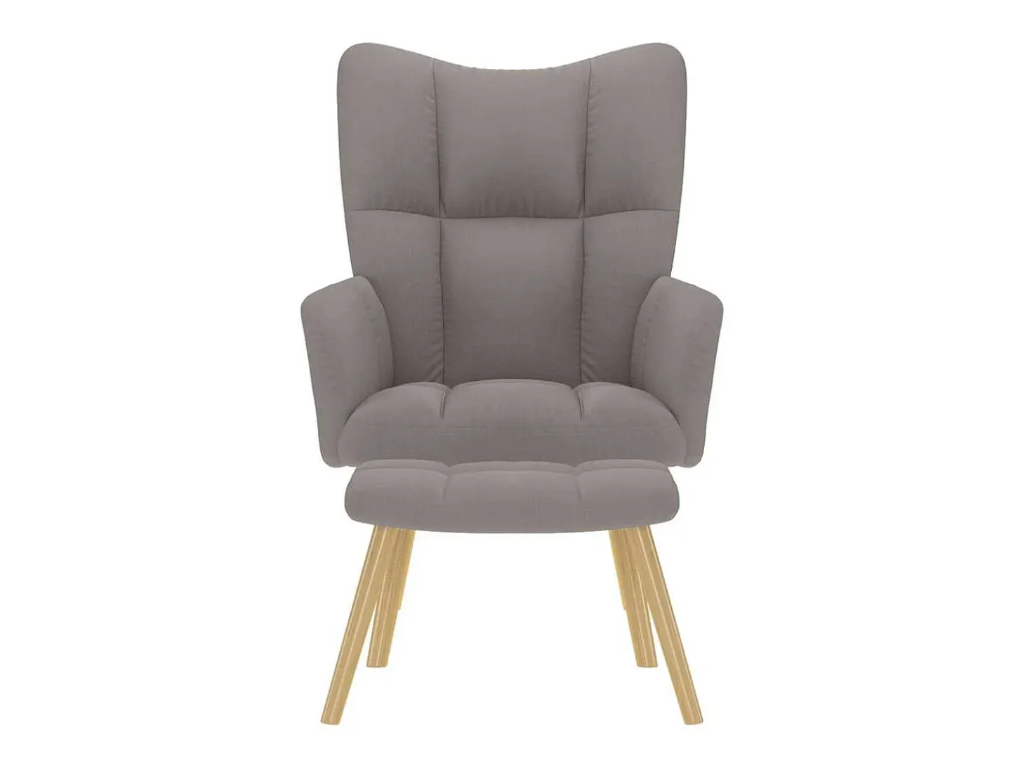Sillón de relax | Silla de relax con taburete de tela gris taupé SHL3297