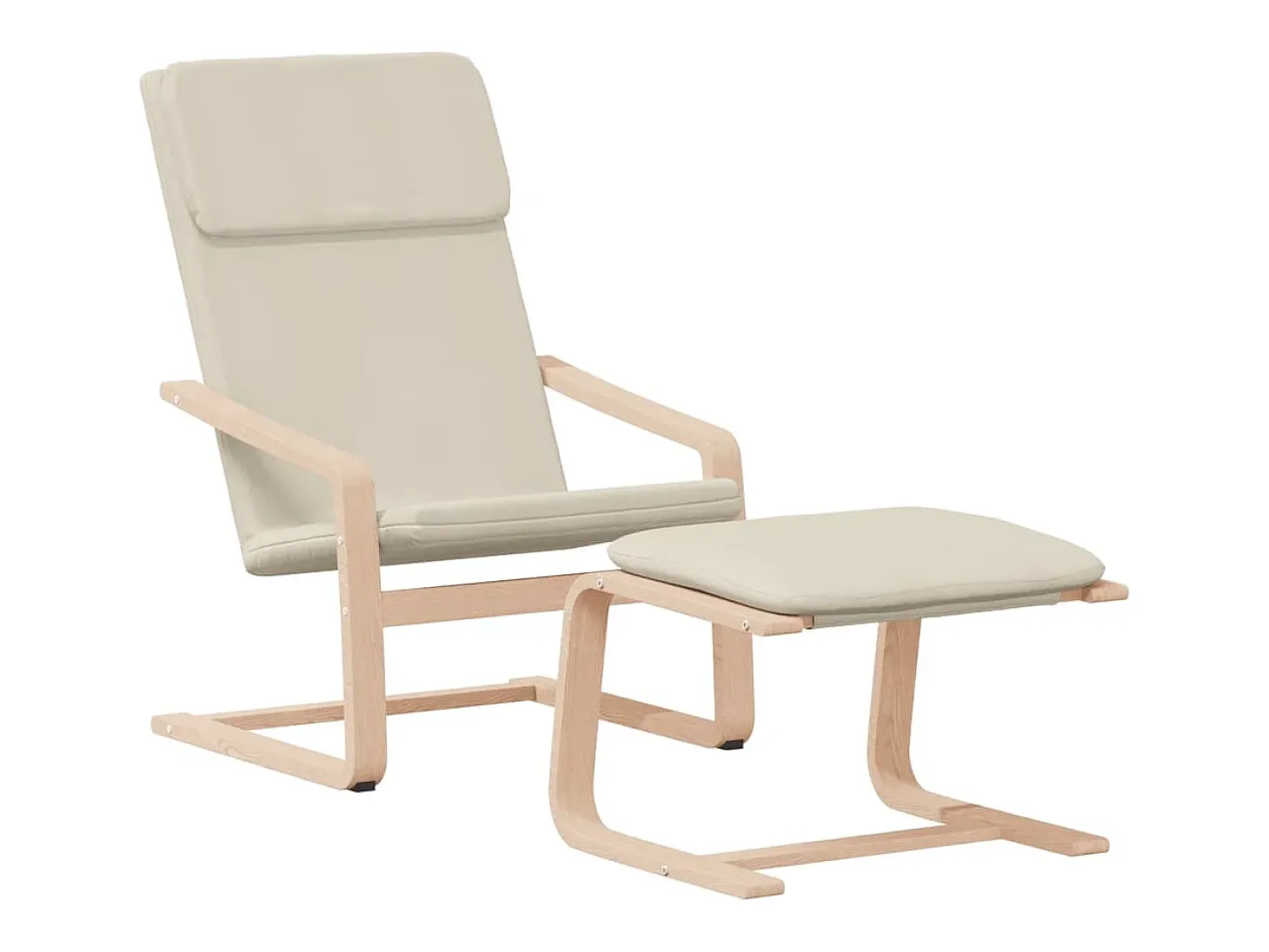 Sillón de relax | Silla de relax con taburete tela color crema SHL9818