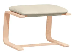 Sillón de relax | Silla de relax con taburete tela color crema SHL9818