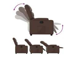 Sillón de relax | Sillón reclinable de cuero sintético marrón SHL4378