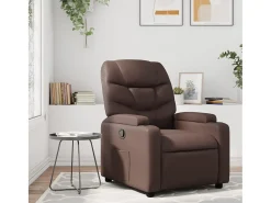 Sillón de relax | Sillón reclinable de cuero sintético marrón SHL4378