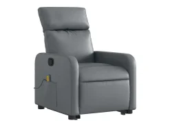 Sillón de relax | Sillón reclinable de masaje de pie cuero artificial gris SHL6225